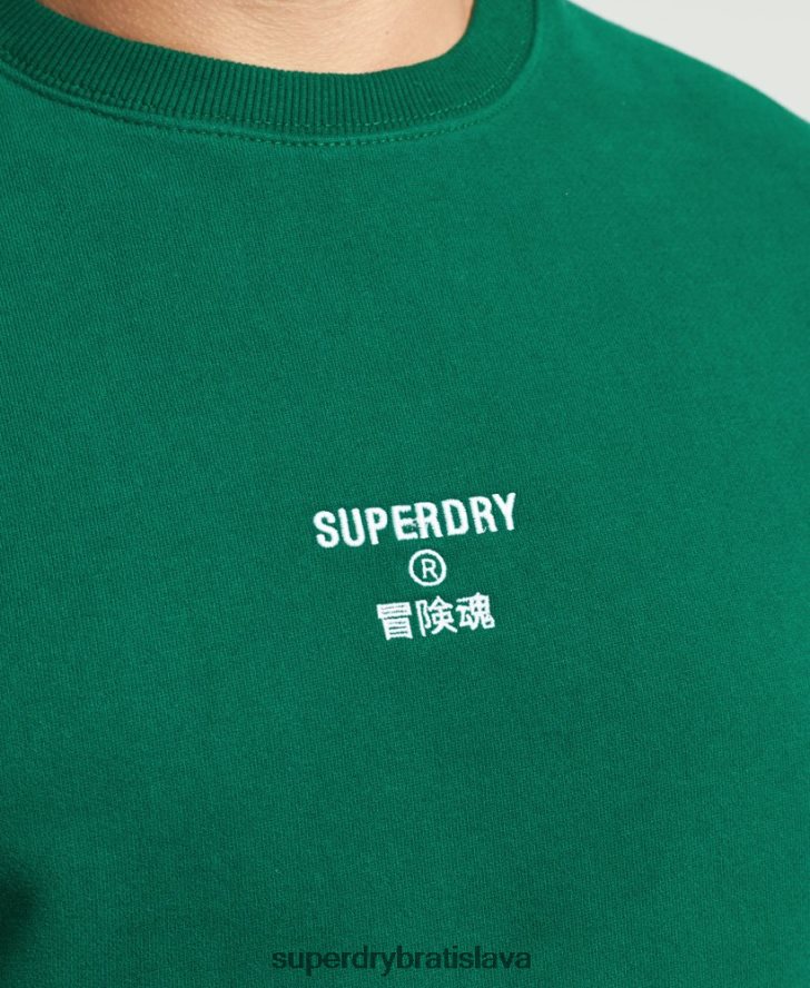 Superdry muži voľná crew mikina s vyšívaným logom 6B4ZTR877 oblečenie zelená