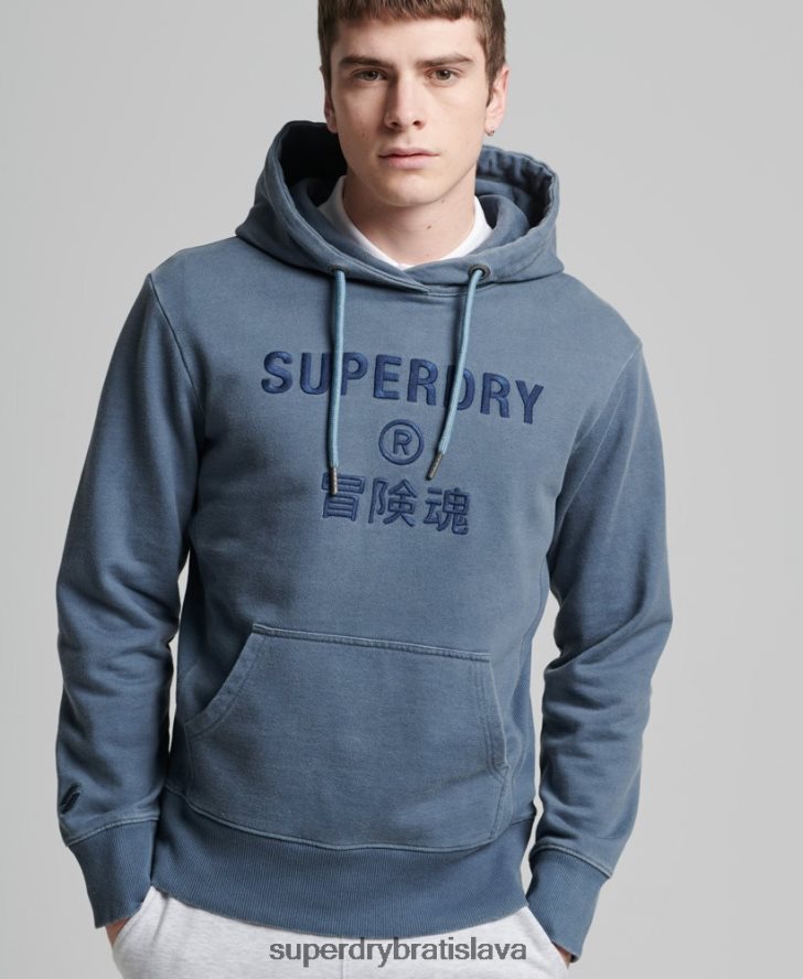 Superdry muži voľná mikina s kapucňou s logom na odev 6B4ZTR5180 oblečenie námorníctvo
