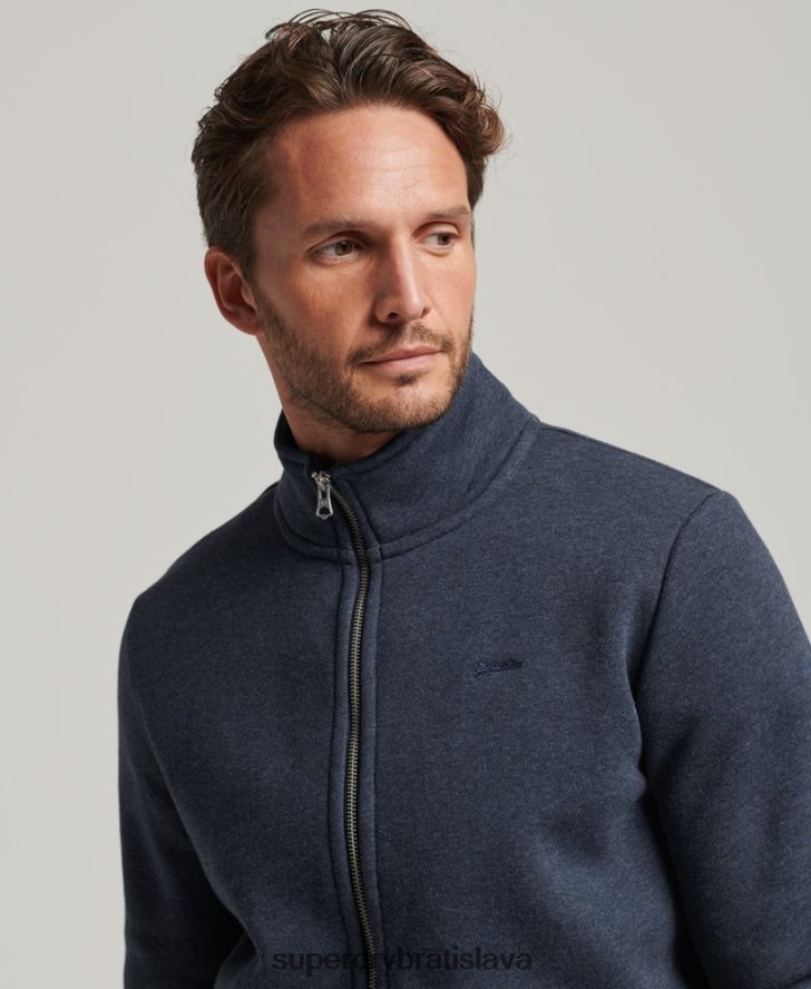 Superdry muži vršok na zips s vyšívaným vintage logom 6B4ZTR730 oblečenie námorníctvo