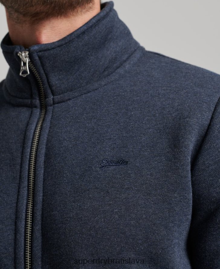 Superdry muži vršok na zips s vyšívaným vintage logom 6B4ZTR730 oblečenie námorníctvo