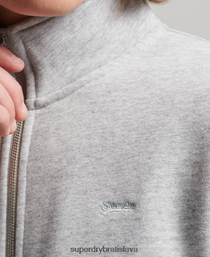 Superdry muži vršok na zips s vyšívaným vintage logom 6B4ZTR739 oblečenie sivá