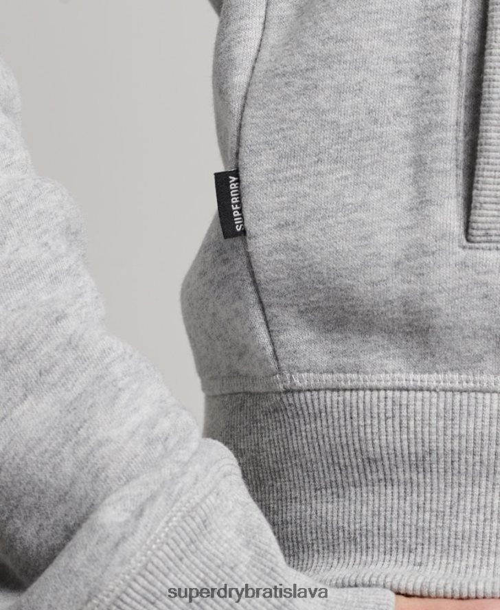 Superdry muži vršok na zips s vyšívaným vintage logom 6B4ZTR739 oblečenie sivá