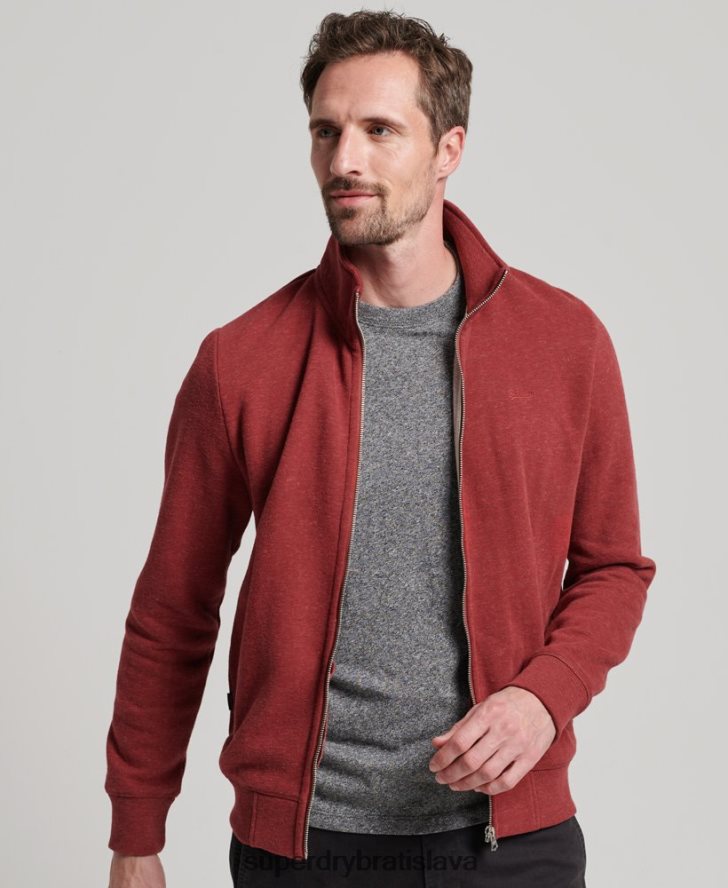 Superdry muži vršok na zips s vyšívaným vintage logom 6B4ZTR825 oblečenie červená
