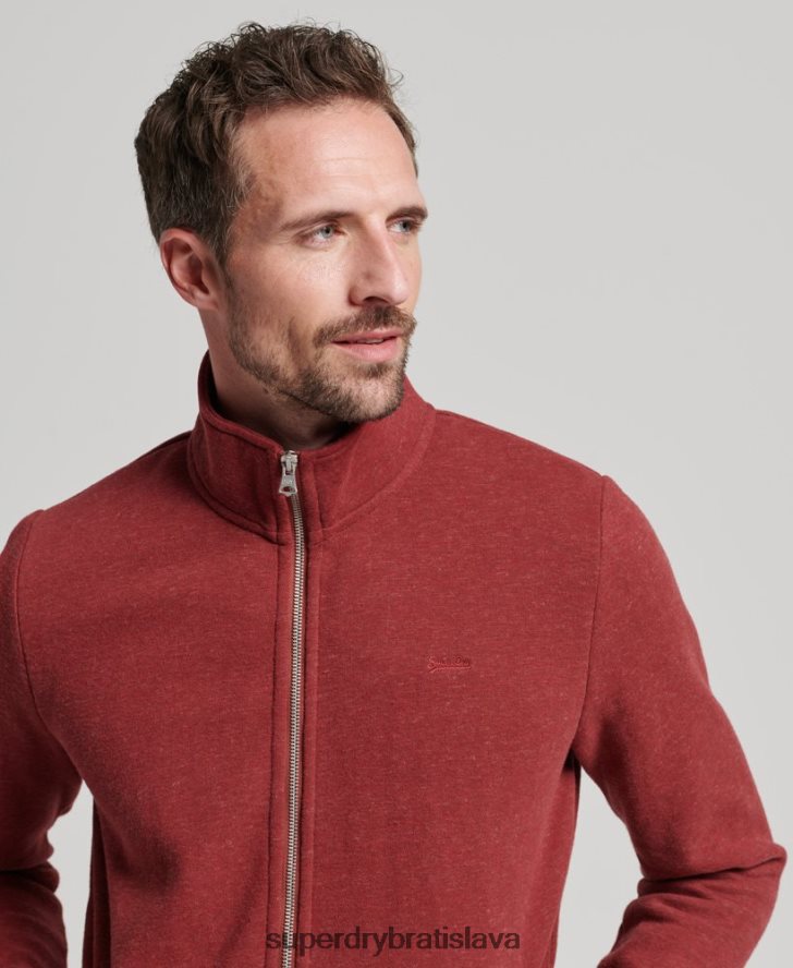 Superdry muži vršok na zips s vyšívaným vintage logom 6B4ZTR825 oblečenie červená