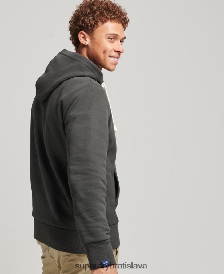 Superdry muži vysokoškolská mikina s kapucňou 6B4ZTR5089 oblečenie tmavošedý