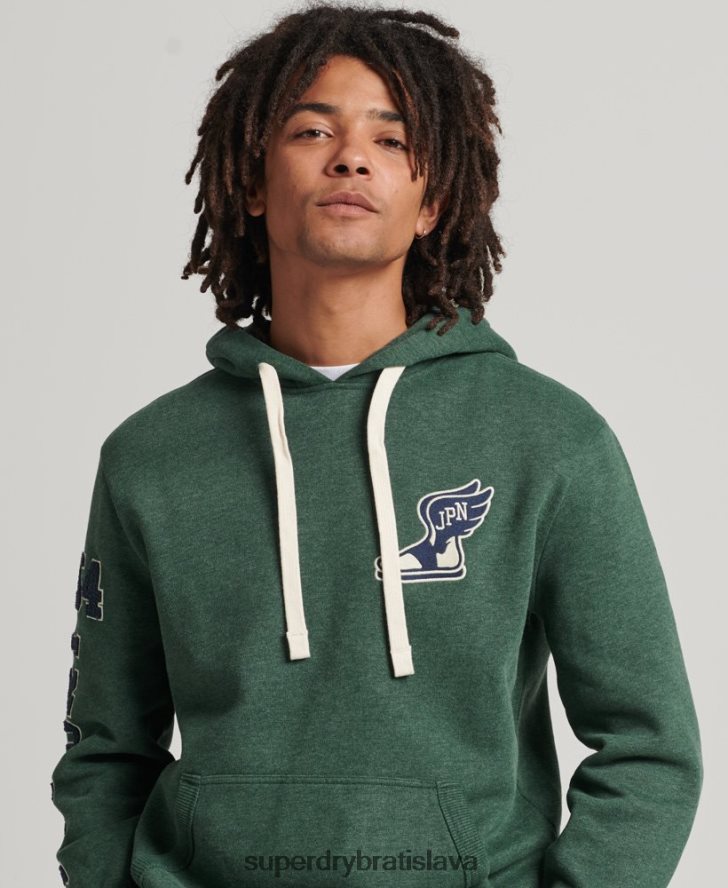 Superdry muži vysokoškolská mikina v štýle vintage skriptu 6B4ZTR5164 oblečenie zelená