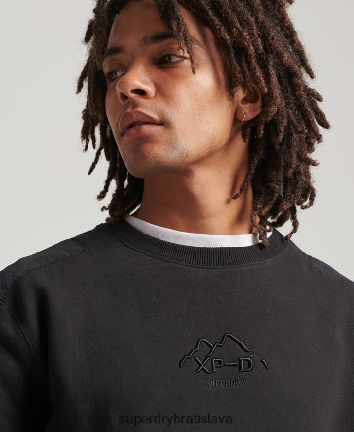 Superdry muži xp-d hybridná mikina zo zmesi látok 6B4ZTR794 oblečenie čierna