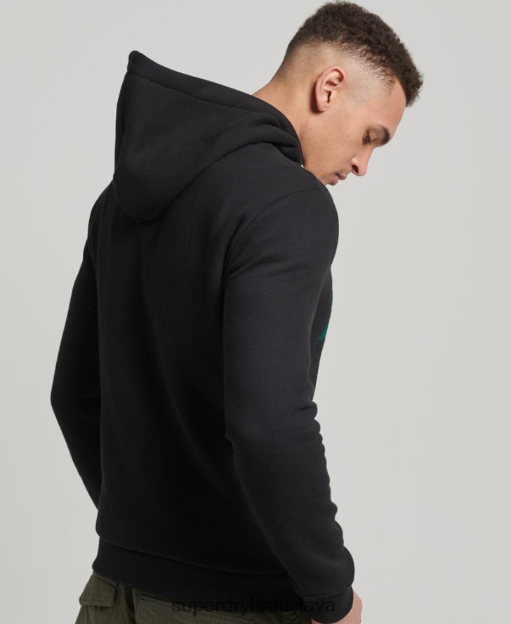 Superdry muži záujmová mikina s vintage logom 6B4ZTR5145 oblečenie čierna