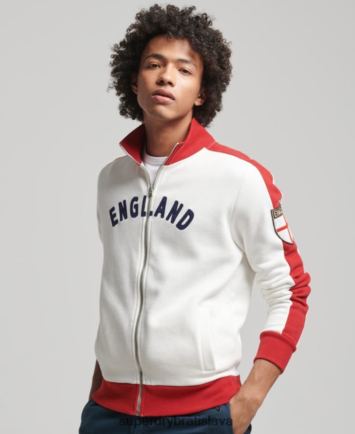 Superdry x Ringspun muži futbalová anglická trať top 6B4ZTR695 oblečenie biely