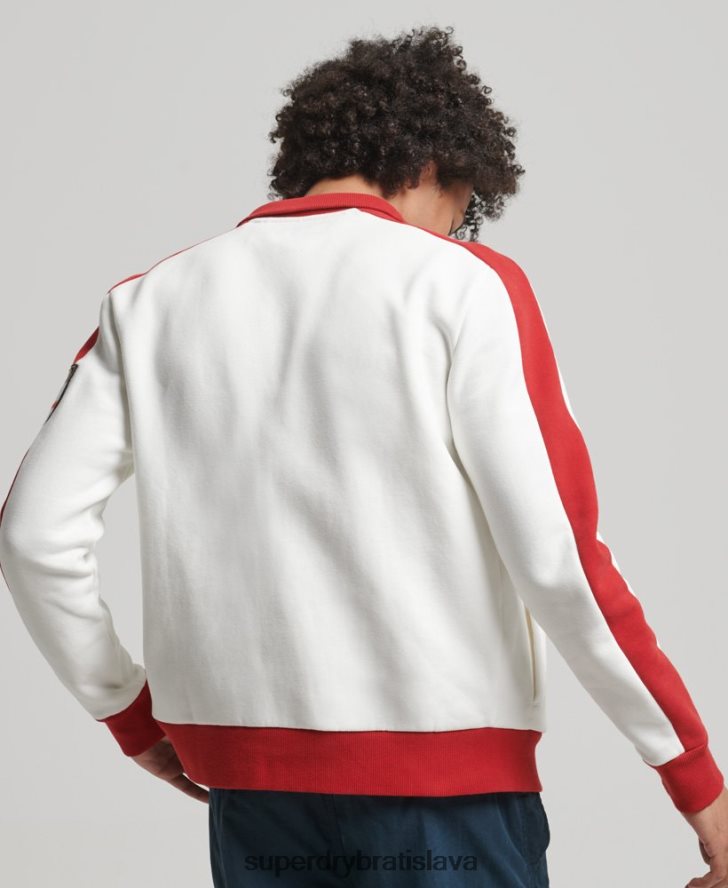 Superdry x Ringspun muži futbalová anglická trať top 6B4ZTR695 oblečenie biely
