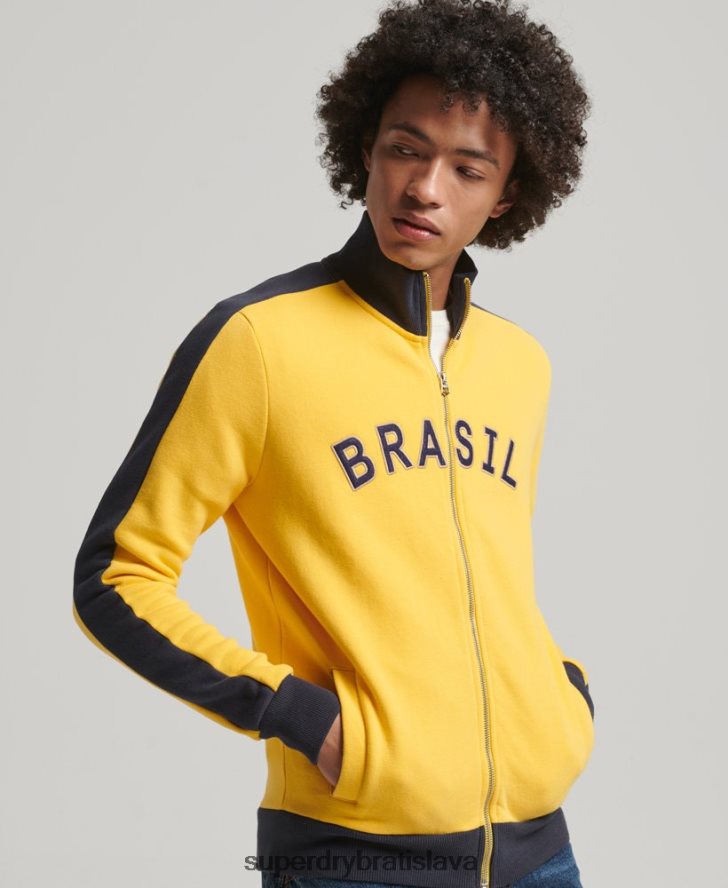Superdry x Ringspun muži futbalová brazílska trať top 6B4ZTR507 oblečenie žltá