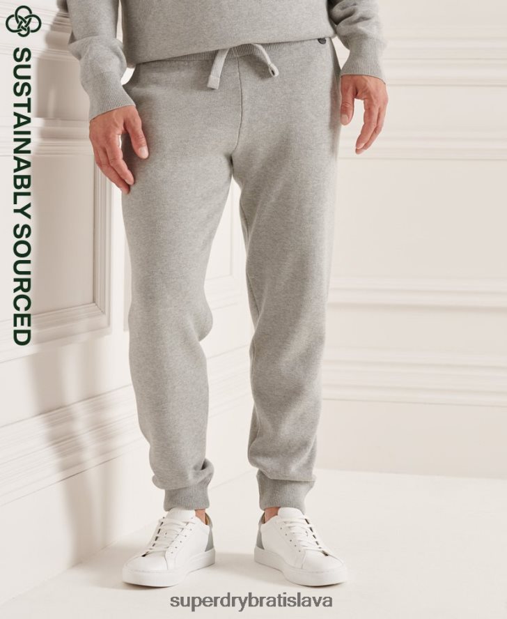Superdry muži Základné joggers štúdia z organickej bavlny 6B4ZTR6452 oblečenie svetlo šedá