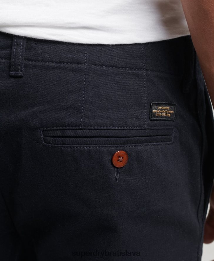 Superdry muži dôstojnícke tenké chino nohavice 6B4ZTR6467 oblečenie námorníctvo