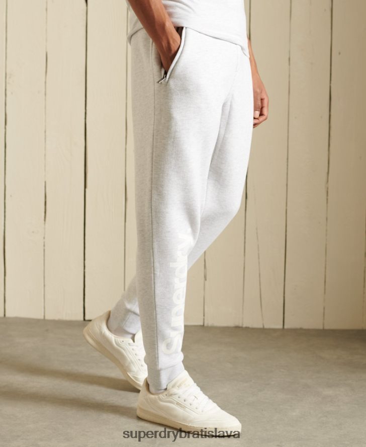 Superdry muži jadrové logo kartáčované joggery 6B4ZTR6445 oblečenie svetlo šedá