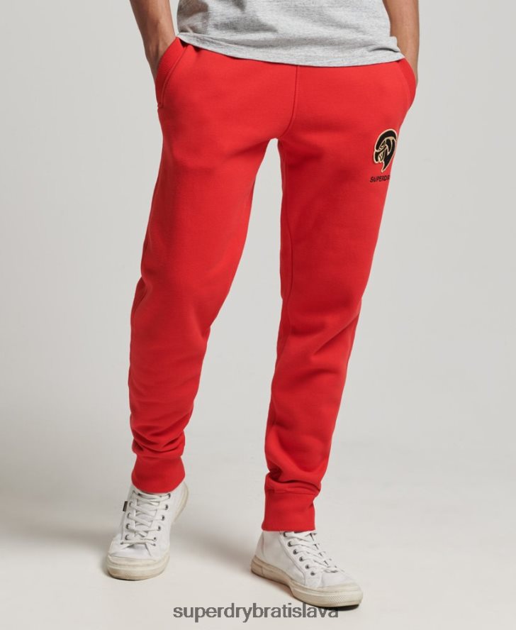 Superdry muži ročník vysokoškolských joggerov 6B4ZTR6469 oblečenie červená
