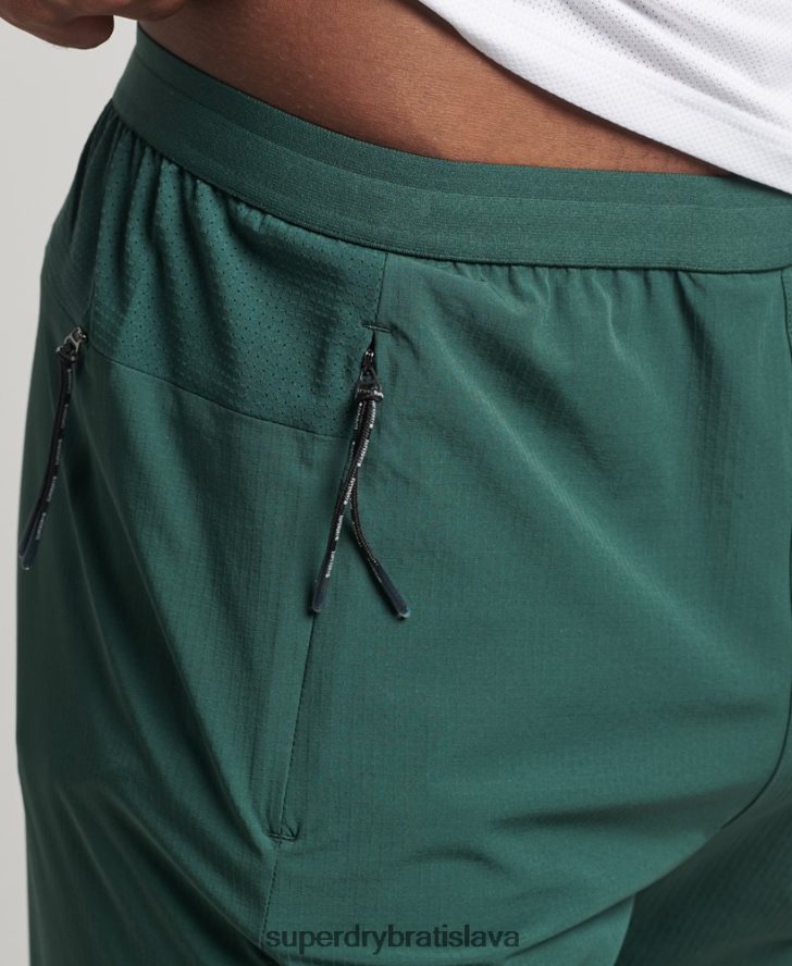 Superdry muži strečové tkané tepláky 6B4ZTR5382 oblečenie zelená