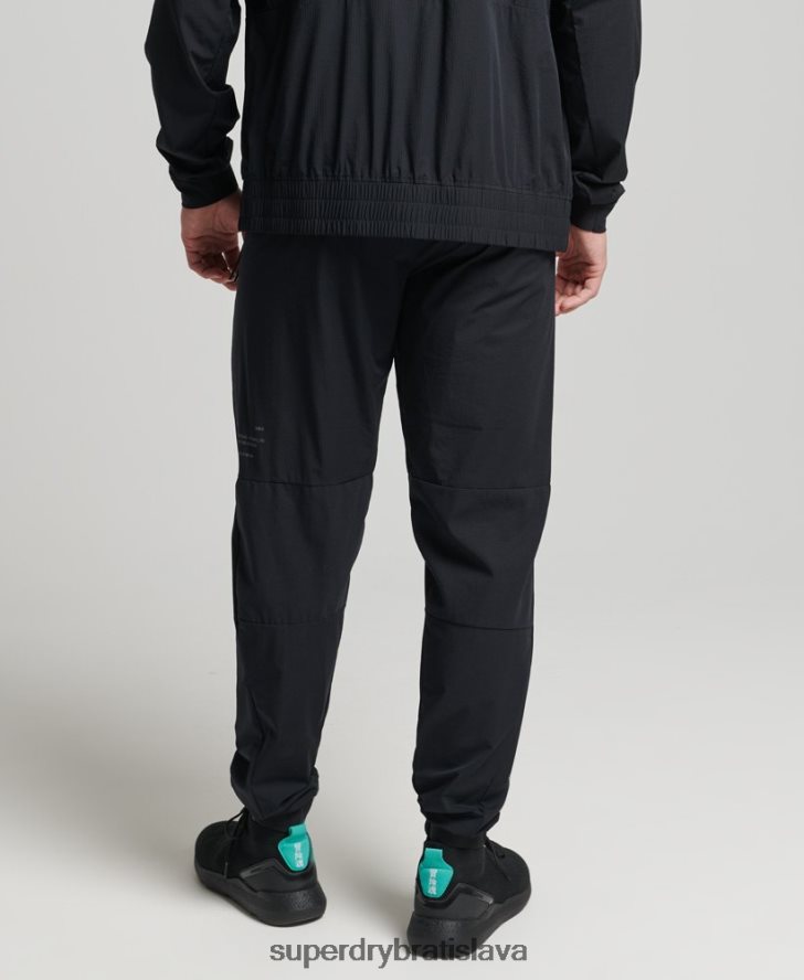 Superdry muži strečové tkané tepláky 6B4ZTR5387 oblečenie čierna