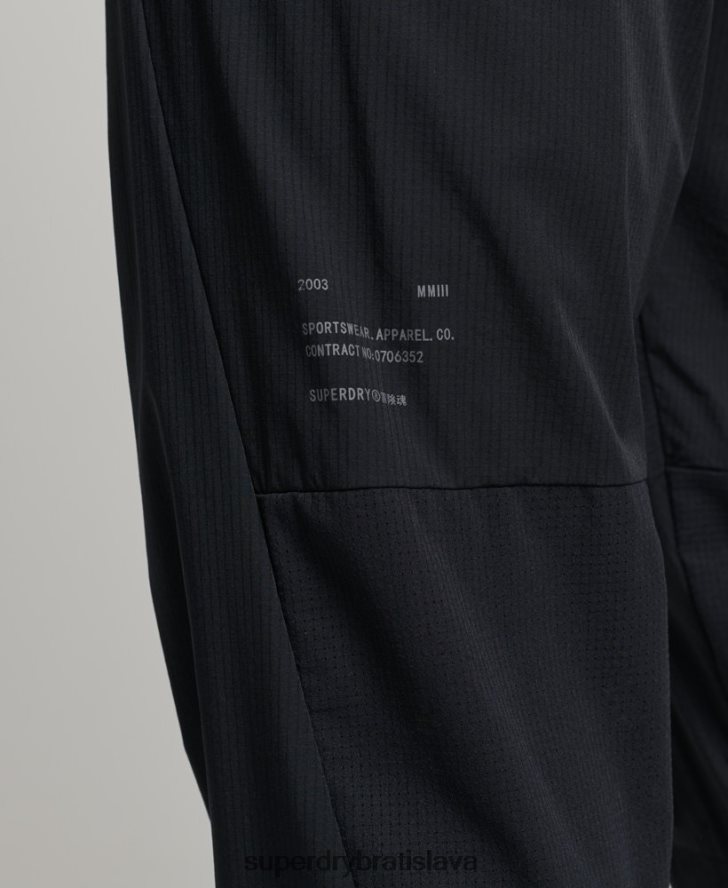 Superdry muži strečové tkané tepláky 6B4ZTR5387 oblečenie čierna
