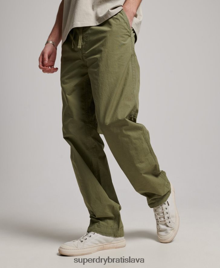 Superdry muži tkané joggery 6B4ZTR8 oblečenie kaki
