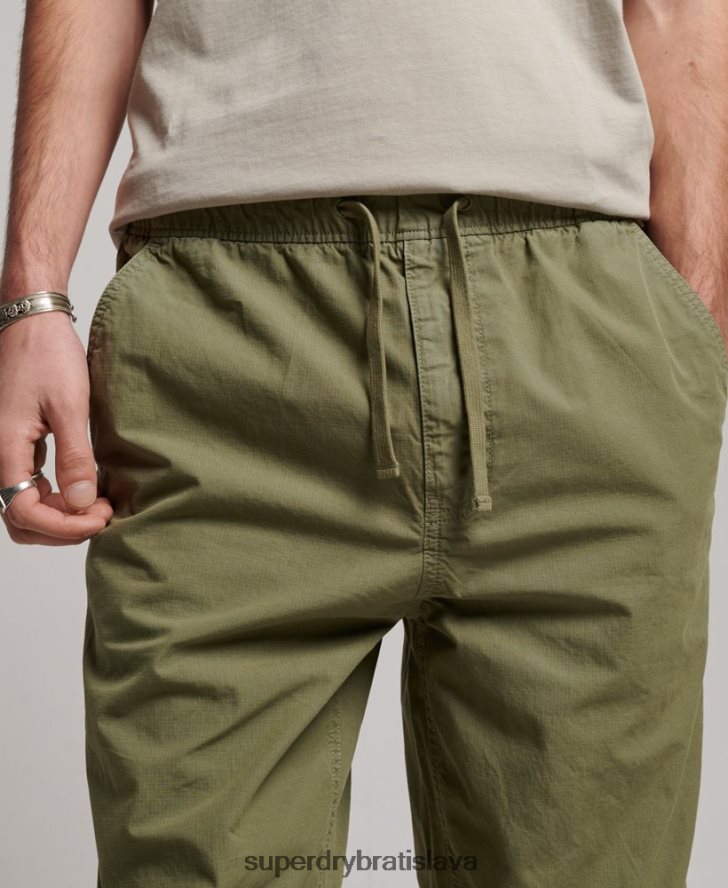 Superdry muži tkané joggery 6B4ZTR8 oblečenie kaki