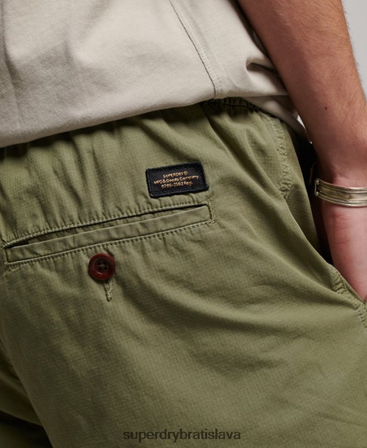 Superdry muži tkané joggery 6B4ZTR8 oblečenie kaki