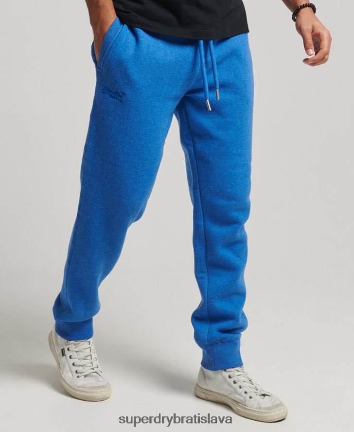 Superdry muži vyšívané joggers vintage logom z organickej bavlny 6B4ZTR6371 oblečenie Modrá