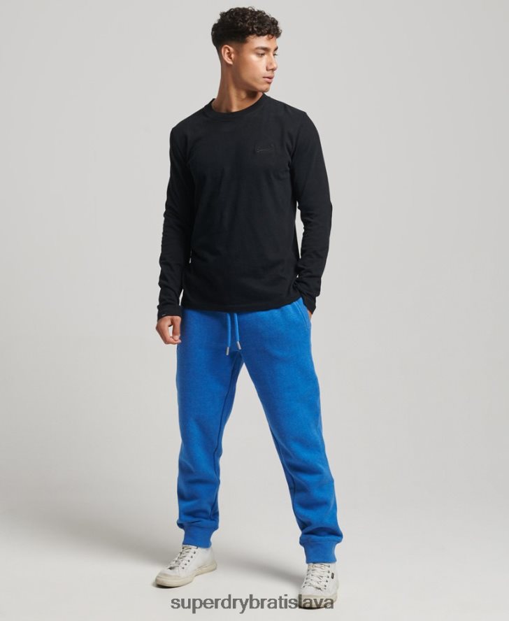 Superdry muži vyšívané joggers vintage logom z organickej bavlny 6B4ZTR6371 oblečenie Modrá