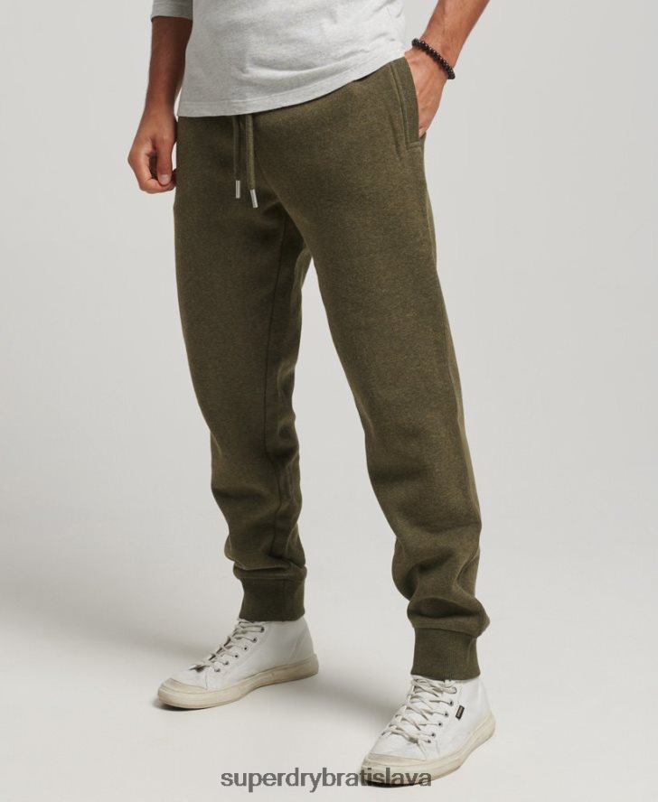 Superdry muži vyšívané joggers vintage logom z organickej bavlny 6B4ZTR6372 oblečenie kaki
