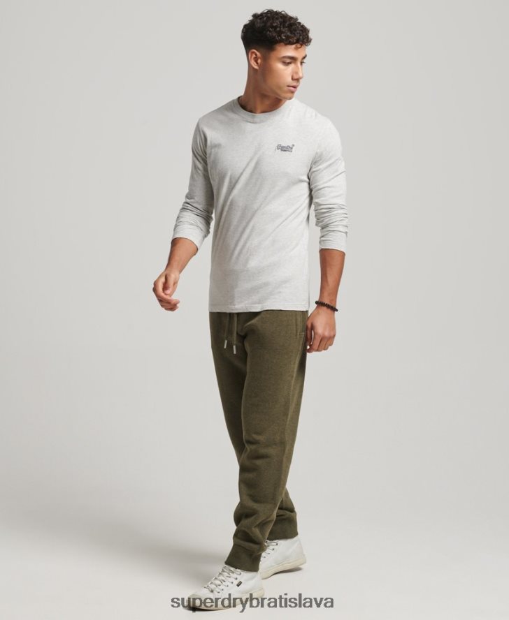 Superdry muži vyšívané joggers vintage logom z organickej bavlny 6B4ZTR6372 oblečenie kaki