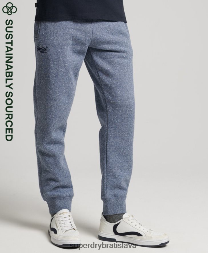 Superdry muži vyšívané joggers vintage logom z organickej bavlny 6B4ZTR6380 oblečenie Modrá