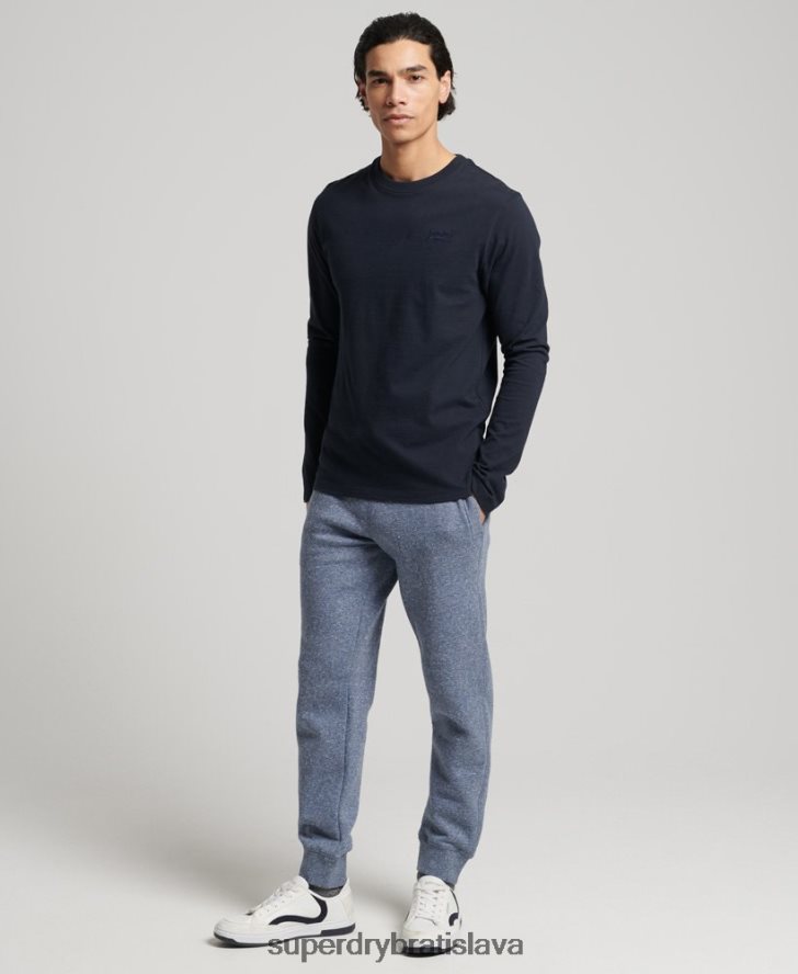 Superdry muži vyšívané joggers vintage logom z organickej bavlny 6B4ZTR6380 oblečenie Modrá