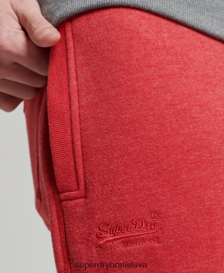 Superdry muži vyšívané joggers vintage logom z organickej bavlny 6B4ZTR6388 oblečenie červená