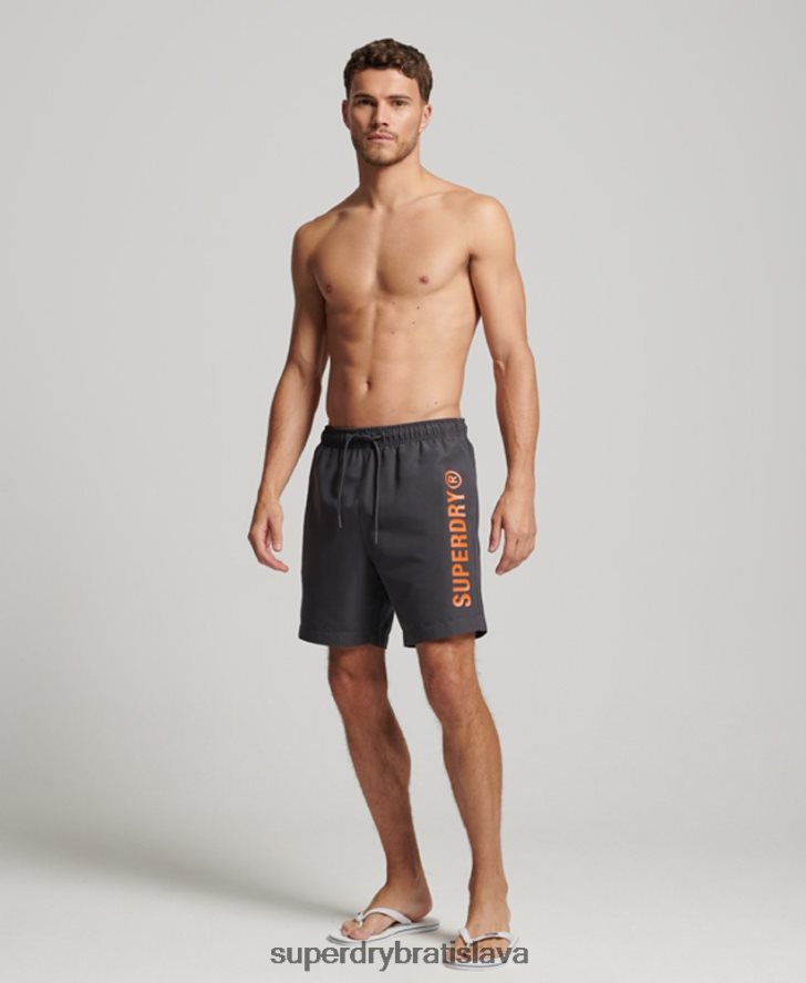 Superdry muži Core sport 17-palcové recyklované plavkové šortky 6B4ZTR385 oblečenie tmavošedý