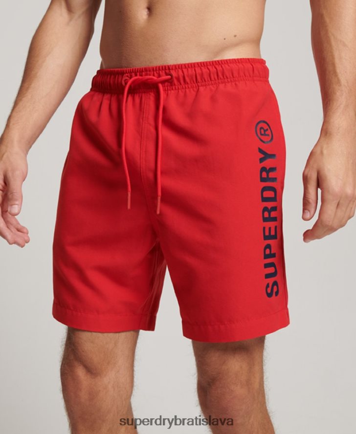 Superdry muži Core sport 17-palcové recyklované plavkové šortky 6B4ZTR396 oblečenie červená