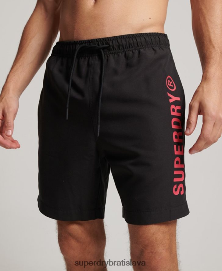 Superdry muži Core sport 17-palcové recyklované plavkové šortky 6B4ZTR399 oblečenie čierna