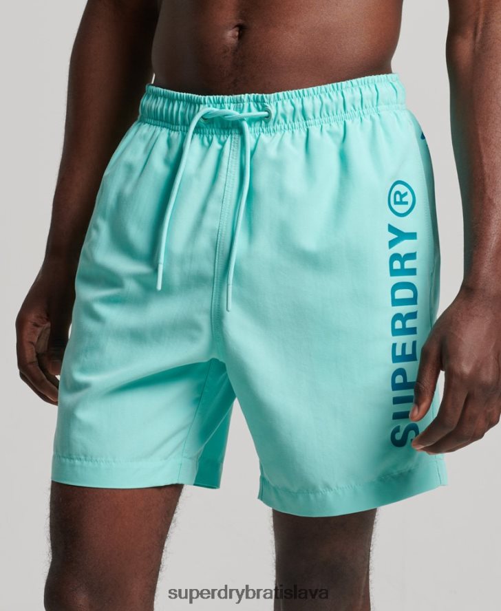 Superdry muži Core sport 17-palcové recyklované plavkové šortky 6B4ZTR401 oblečenie tyrkysová
