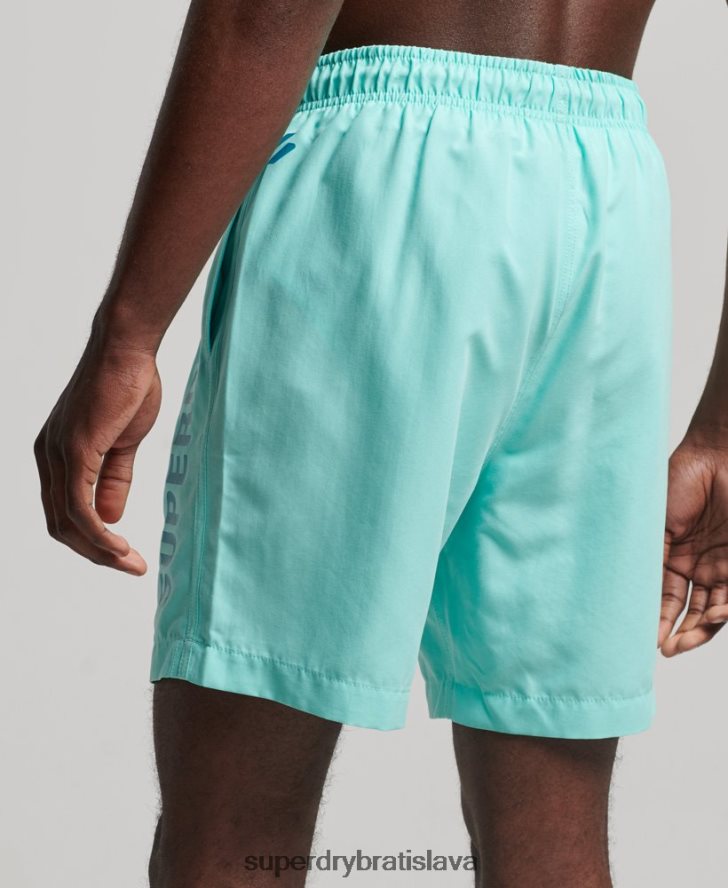 Superdry muži Core sport 17-palcové recyklované plavkové šortky 6B4ZTR401 oblečenie tyrkysová