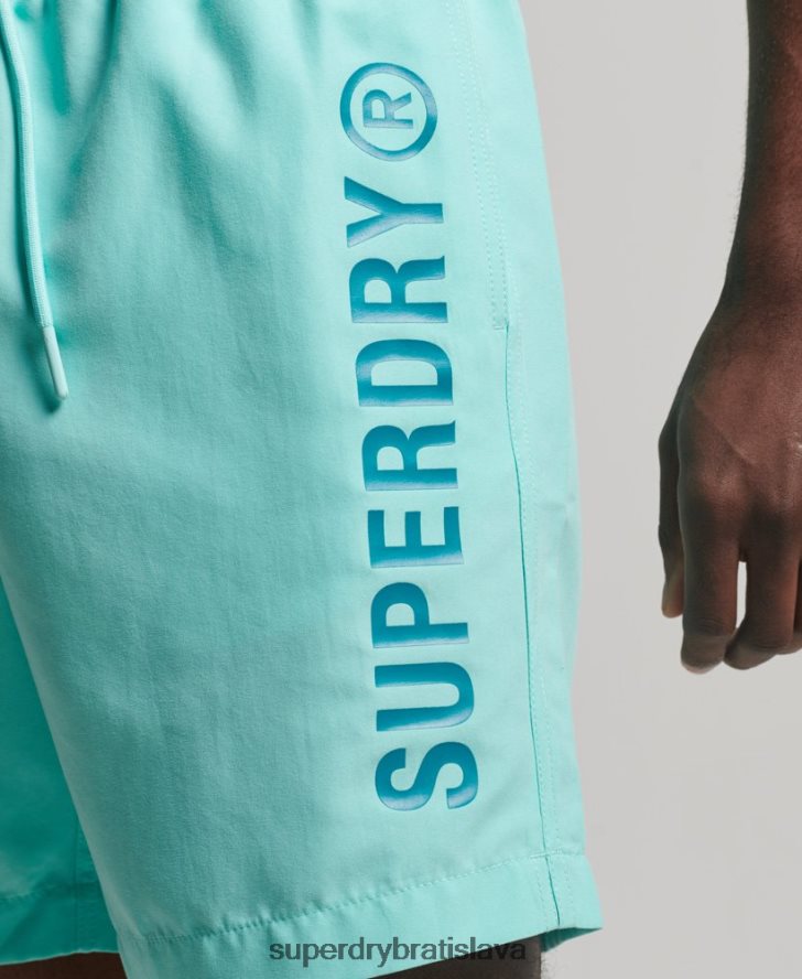 Superdry muži Core sport 17-palcové recyklované plavkové šortky 6B4ZTR401 oblečenie tyrkysová