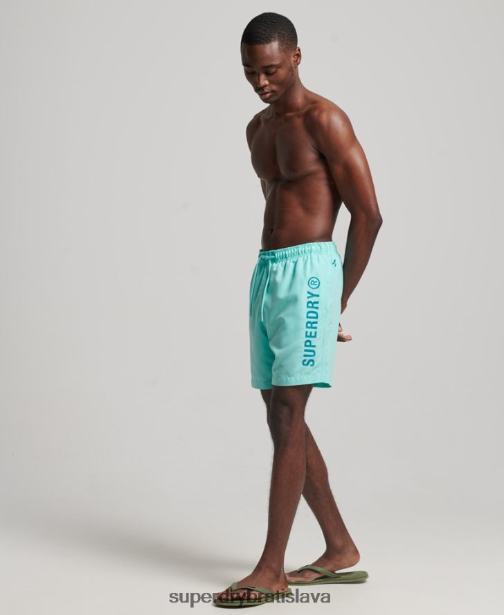 Superdry muži Core sport 17-palcové recyklované plavkové šortky 6B4ZTR401 oblečenie tyrkysová