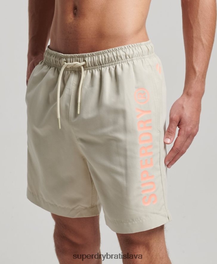 Superdry muži Core sport 17-palcové recyklované plavkové šortky 6B4ZTR403 oblečenie béžová