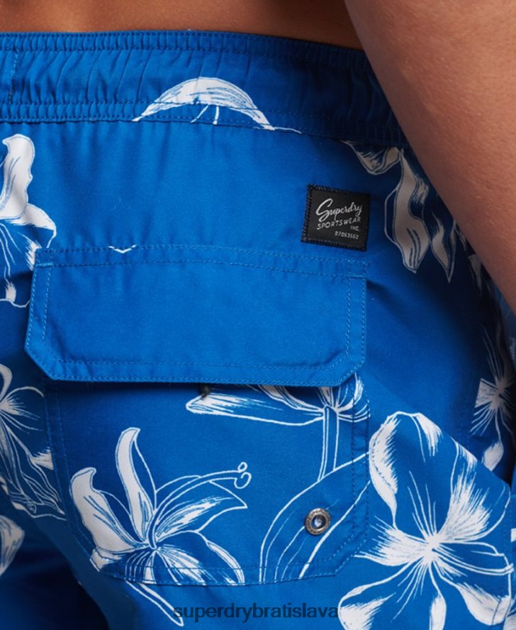 Superdry muži Havajské recyklované plavky 6B4ZTR390 oblečenie Modrá