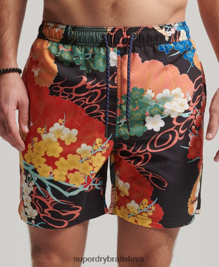 Superdry muži Havajské recyklované plavky 6B4ZTR393 oblečenie červená