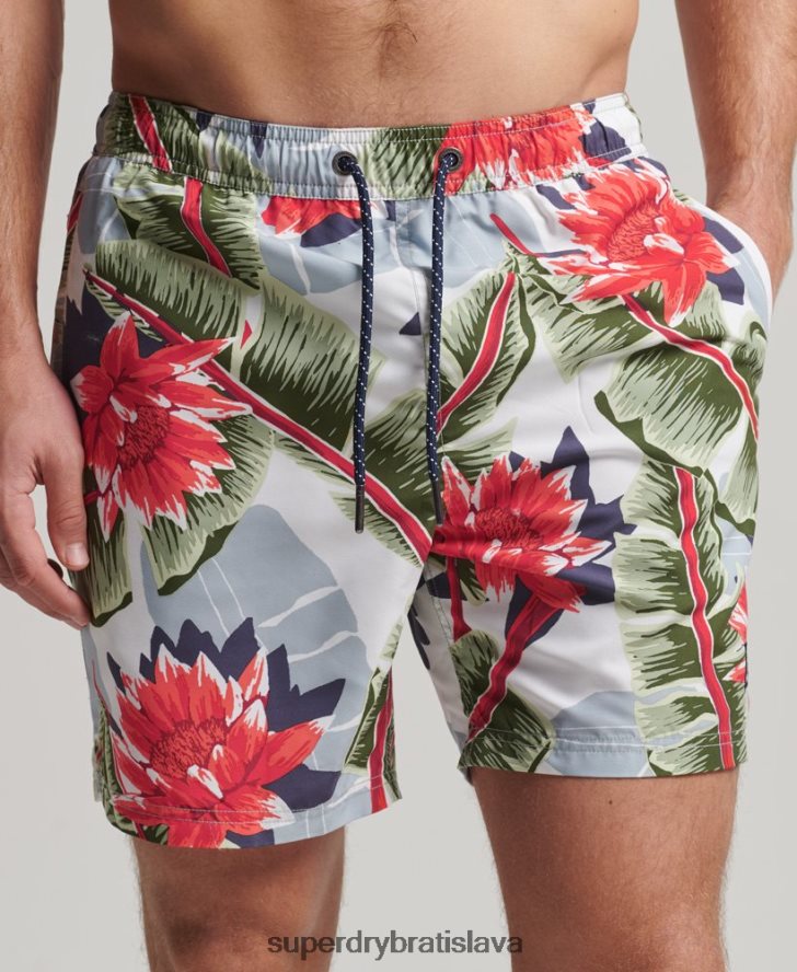 Superdry muži Havajské recyklované plavky 6B4ZTR395 oblečenie biely