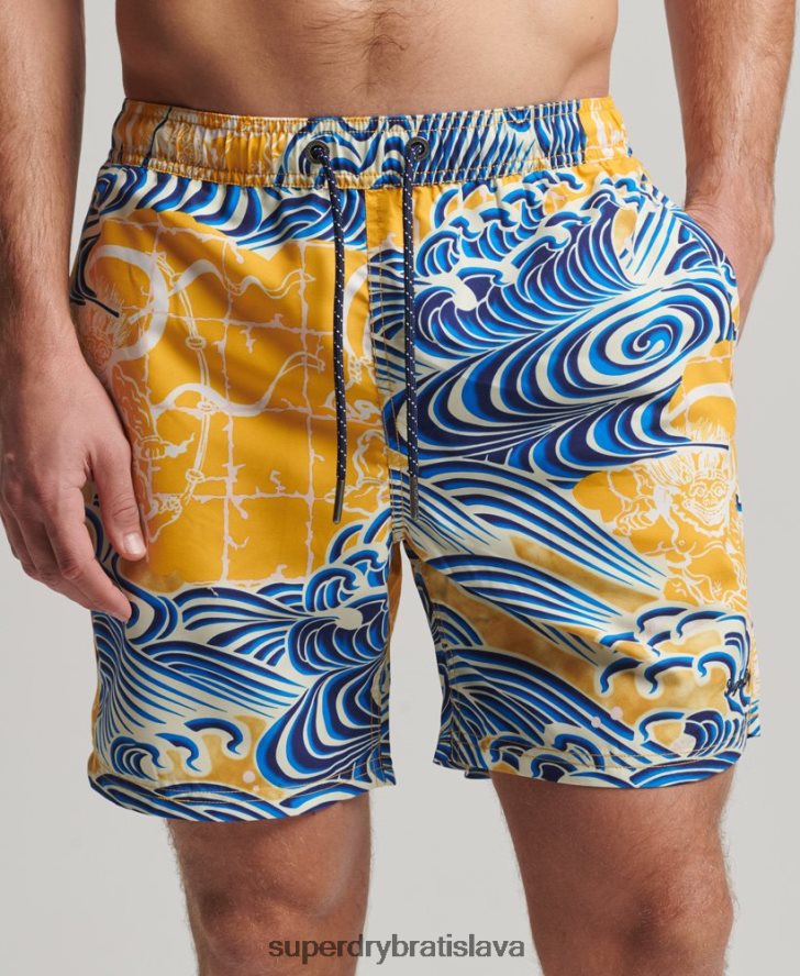 Superdry muži Havajské recyklované plavky 6B4ZTR398 oblečenie žltá