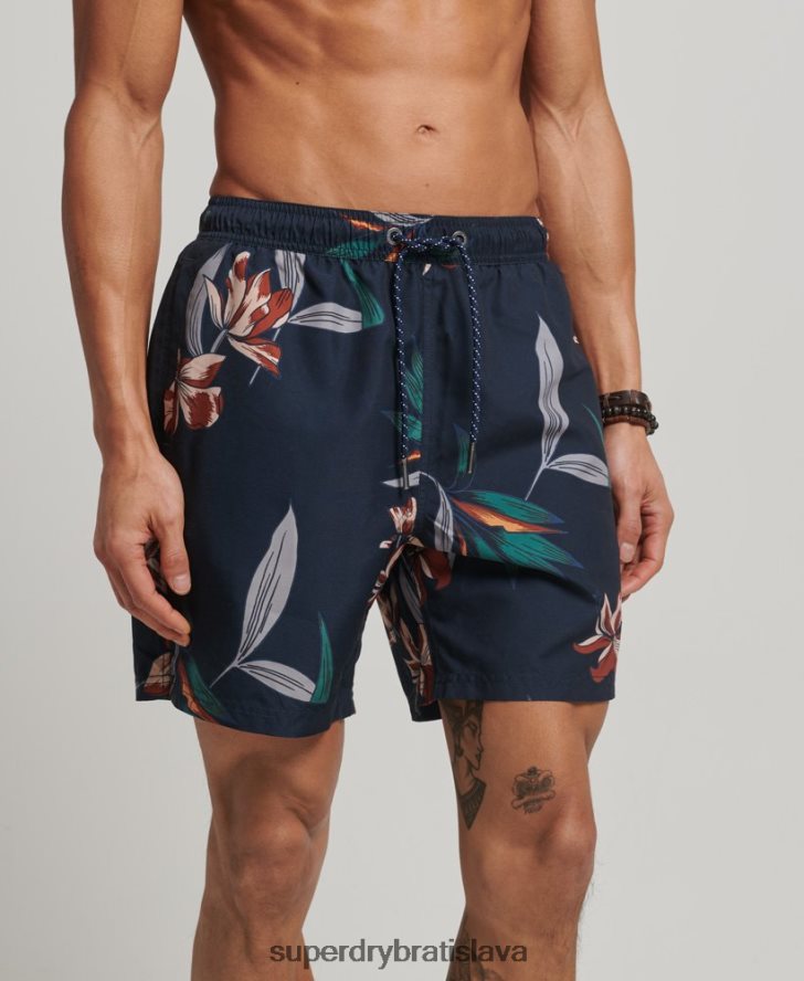 Superdry muži Havajské recyklované plavky 6B4ZTR40 oblečenie námorníctvo