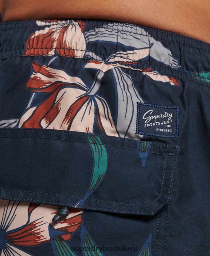 Superdry muži Havajské recyklované plavky 6B4ZTR40 oblečenie námorníctvo