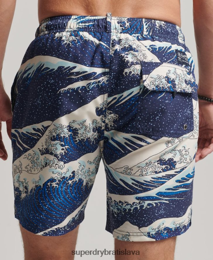 Superdry muži Havajské recyklované plavky 6B4ZTR96 oblečenie Modrá