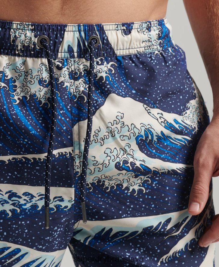Superdry muži Havajské recyklované plavky 6B4ZTR96 oblečenie Modrá