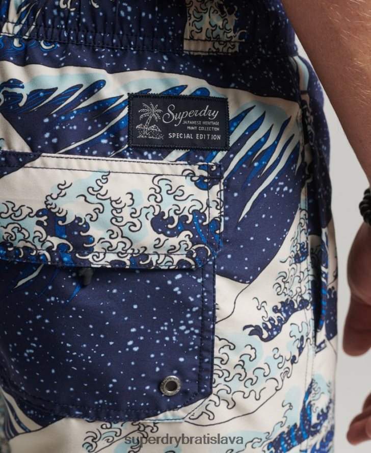 Superdry muži Havajské recyklované plavky 6B4ZTR96 oblečenie Modrá