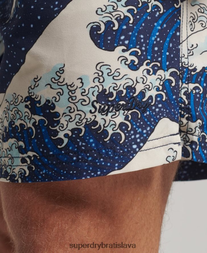 Superdry muži Havajské recyklované plavky 6B4ZTR96 oblečenie Modrá
